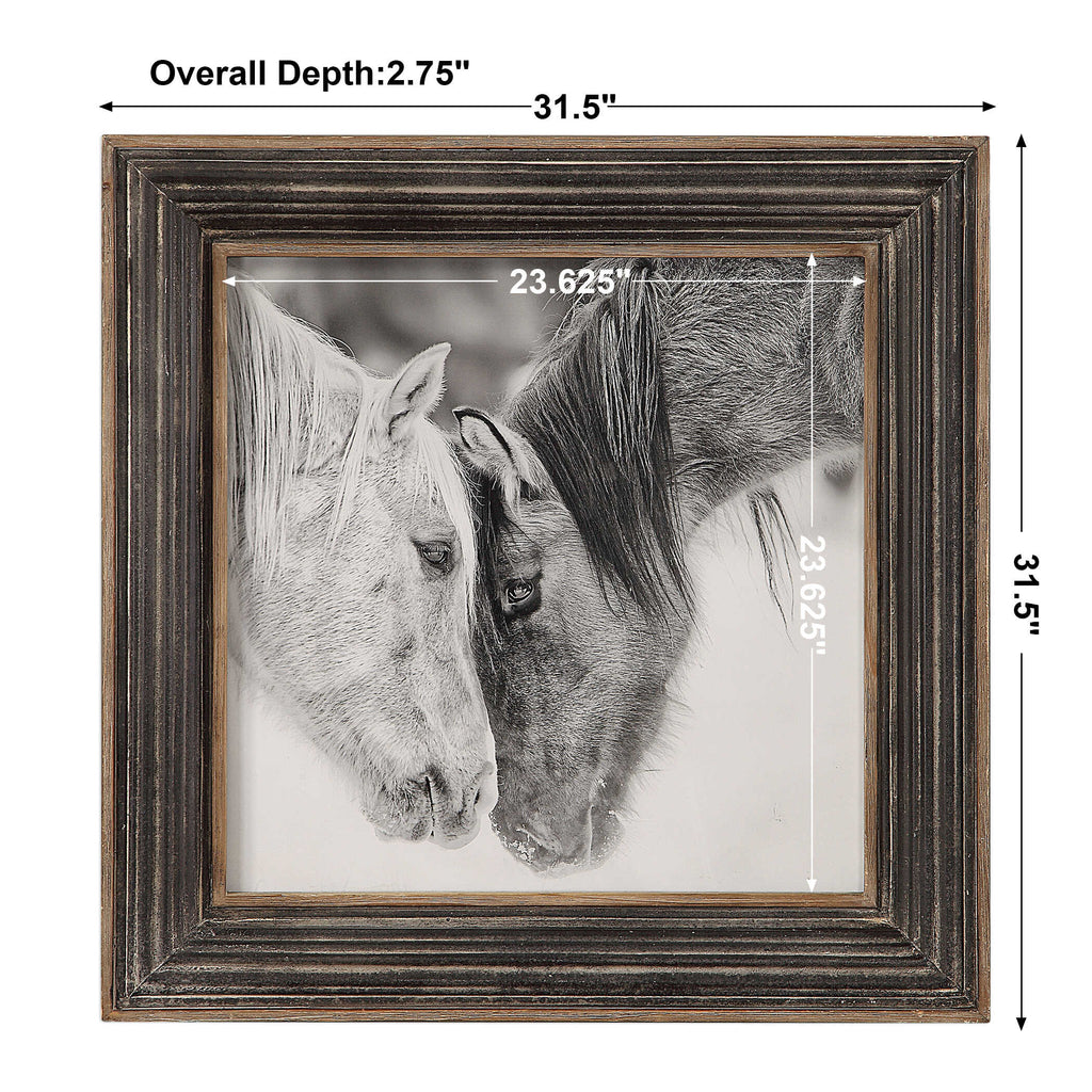 Custom Black And White Horses Print