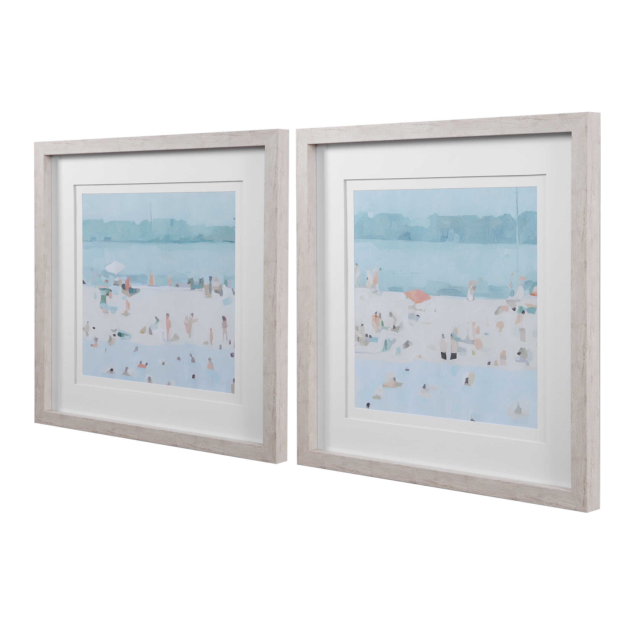 Sea Glass Sandbar Framed Prints Set/2