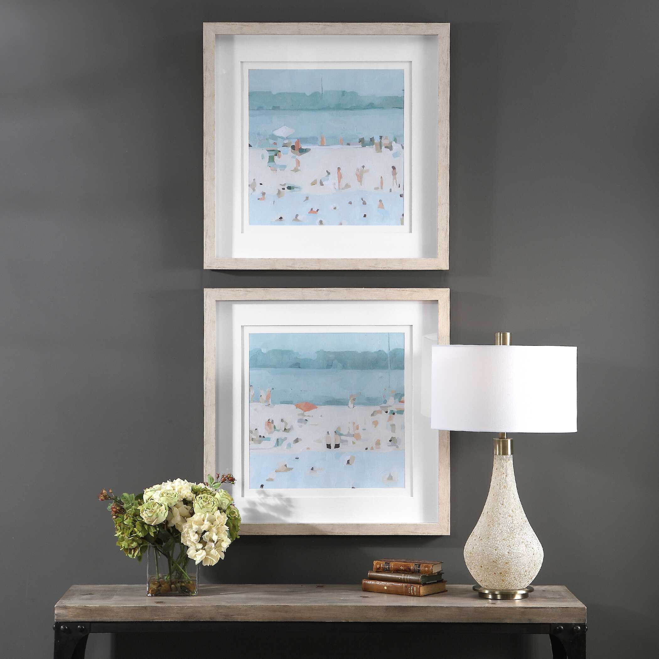 Sea Glass Sandbar Framed Prints Set/2