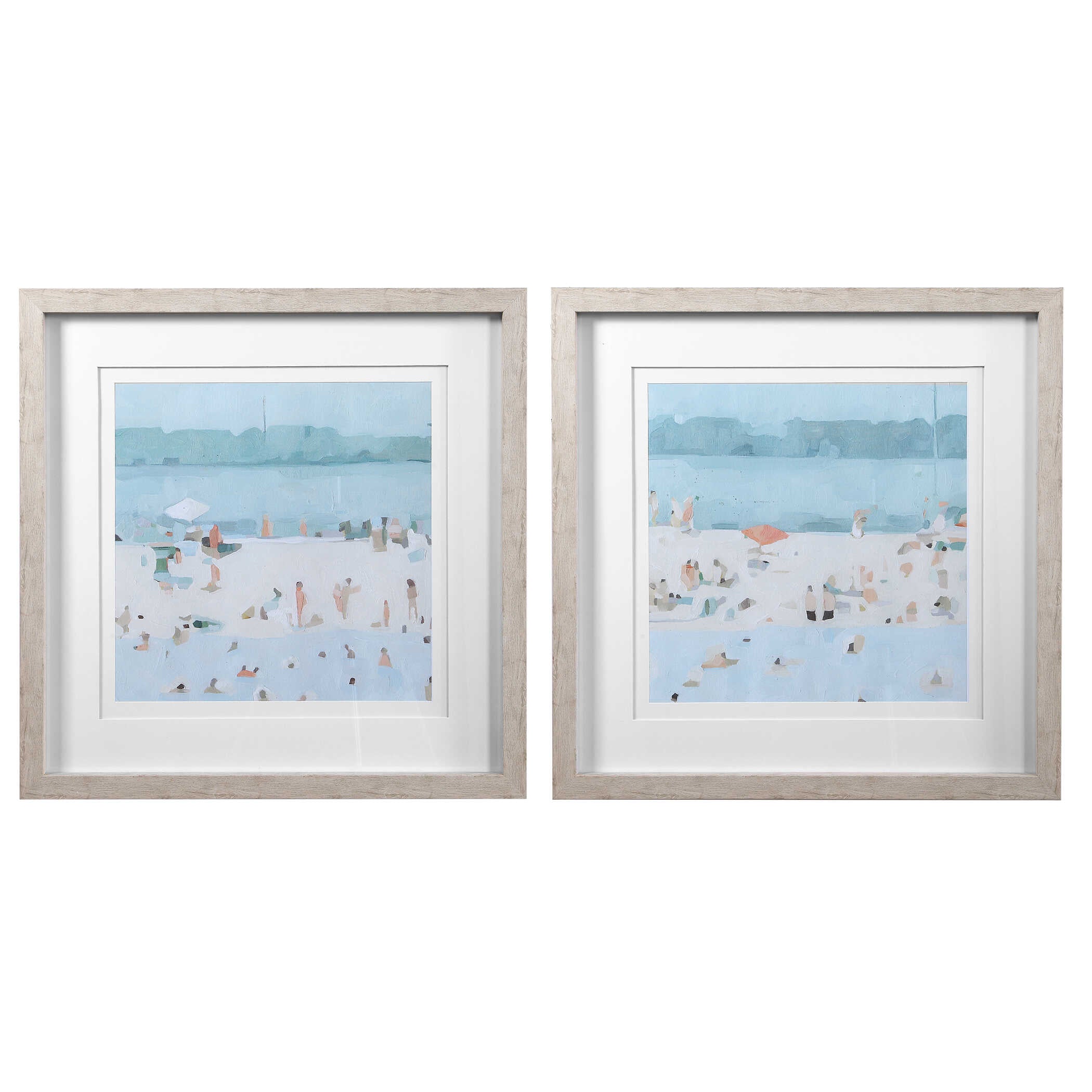 Sea Glass Sandbar Framed Prints Set/2