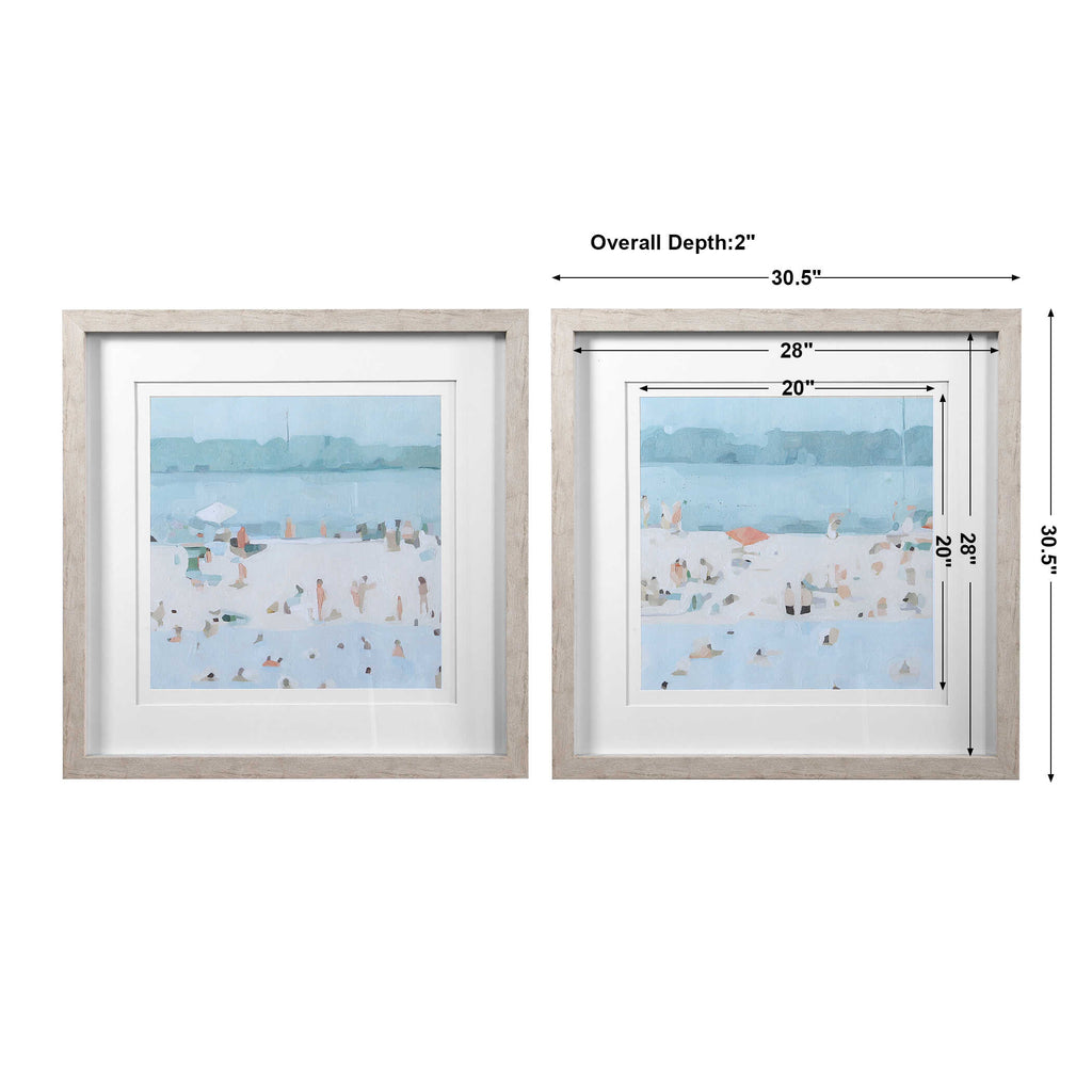 Sea Glass Sandbar Framed Prints Set/2
