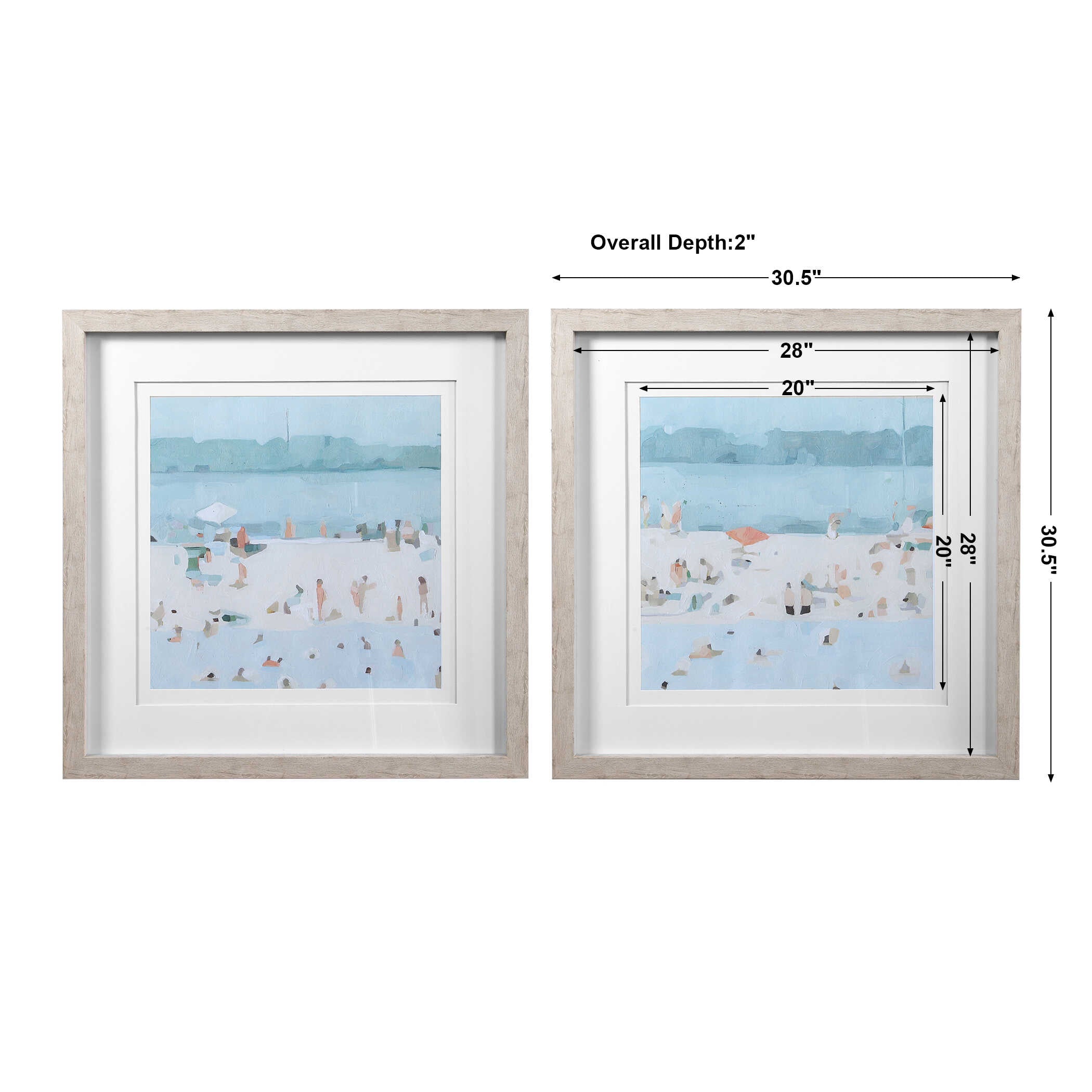 Sea Glass Sandbar Framed Prints Set/2