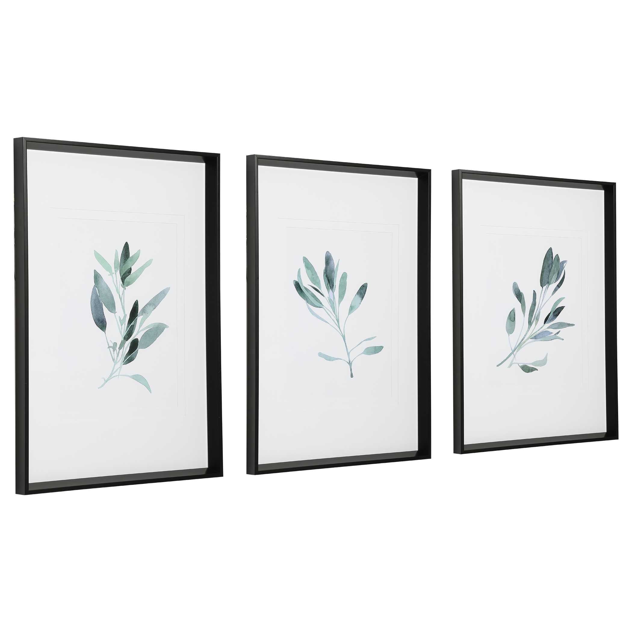 Simple Sage Watercolor Prints Set/3