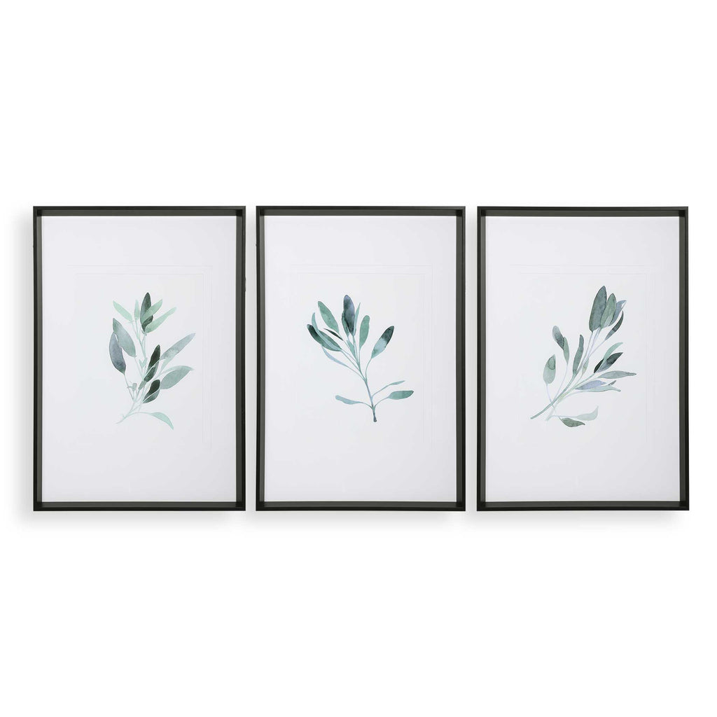 Simple Sage Watercolor Prints Set/3