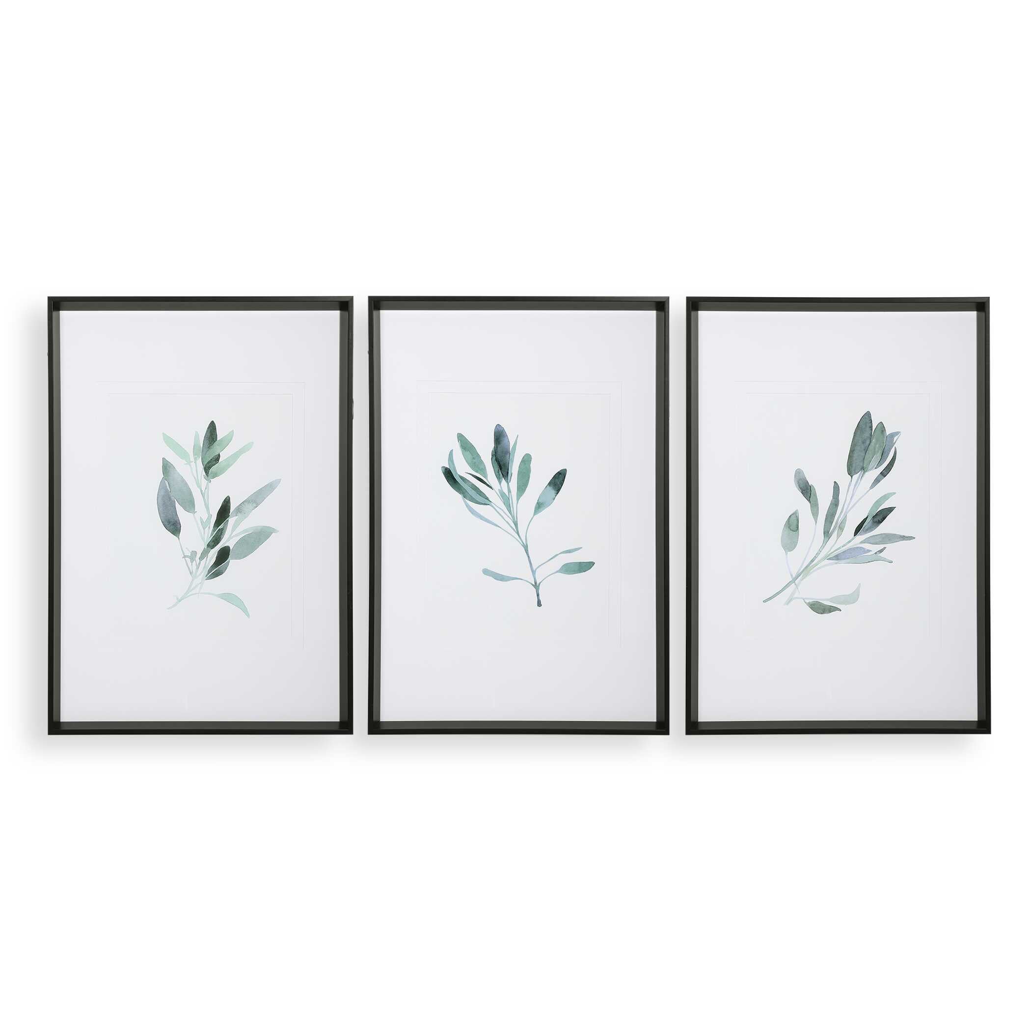 Simple Sage Watercolor Prints Set/3