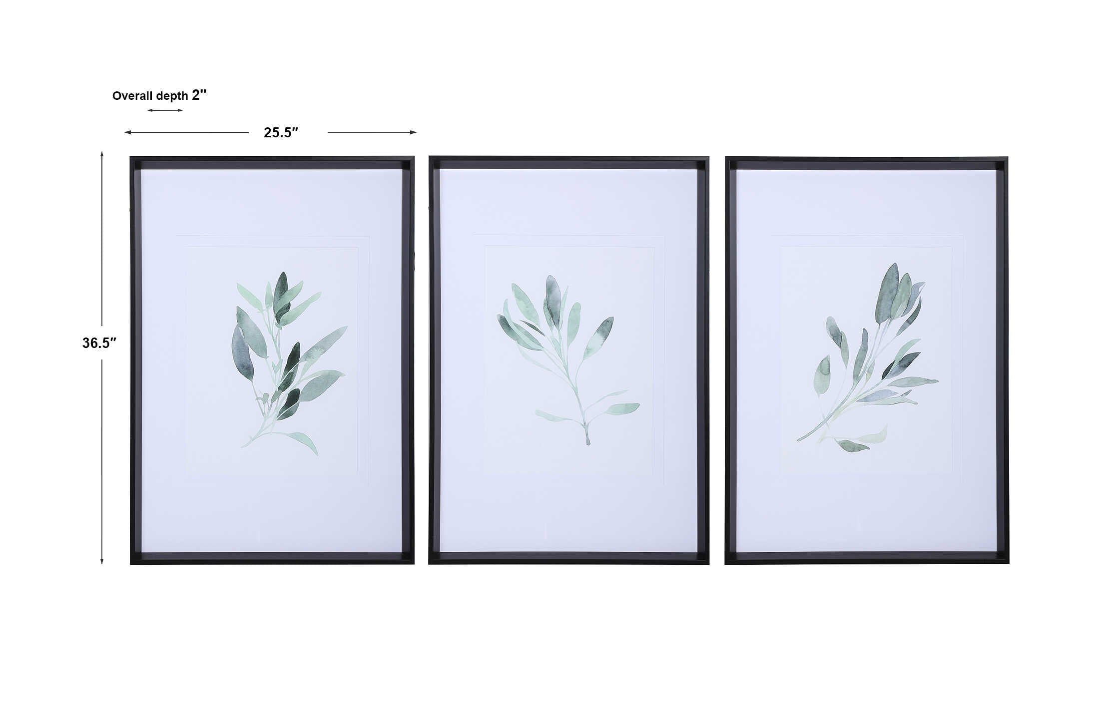 Simple Sage Watercolor Prints Set/3