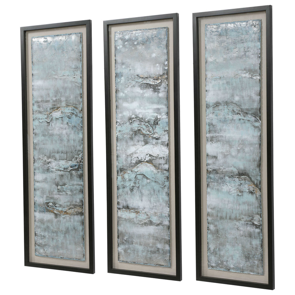 Ocean Swell Painted Metal Art Set/3 3 Cartons