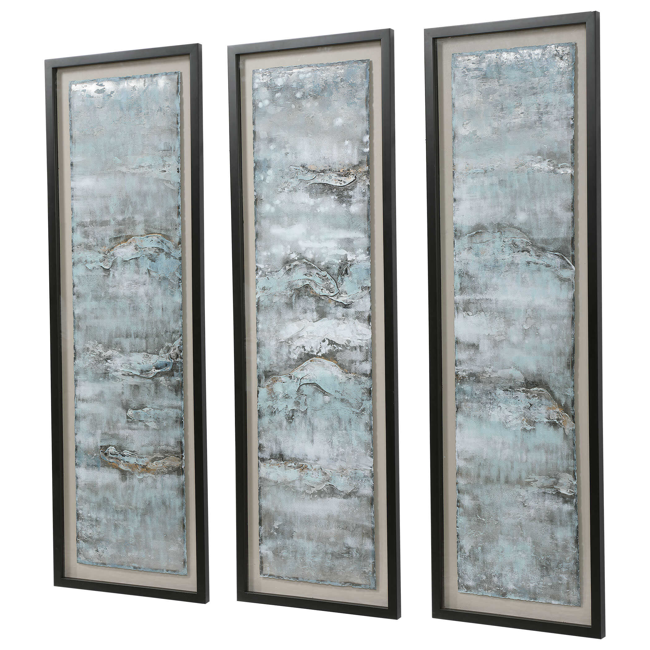 Ocean Swell Painted Metal Art Set/3 3 Cartons