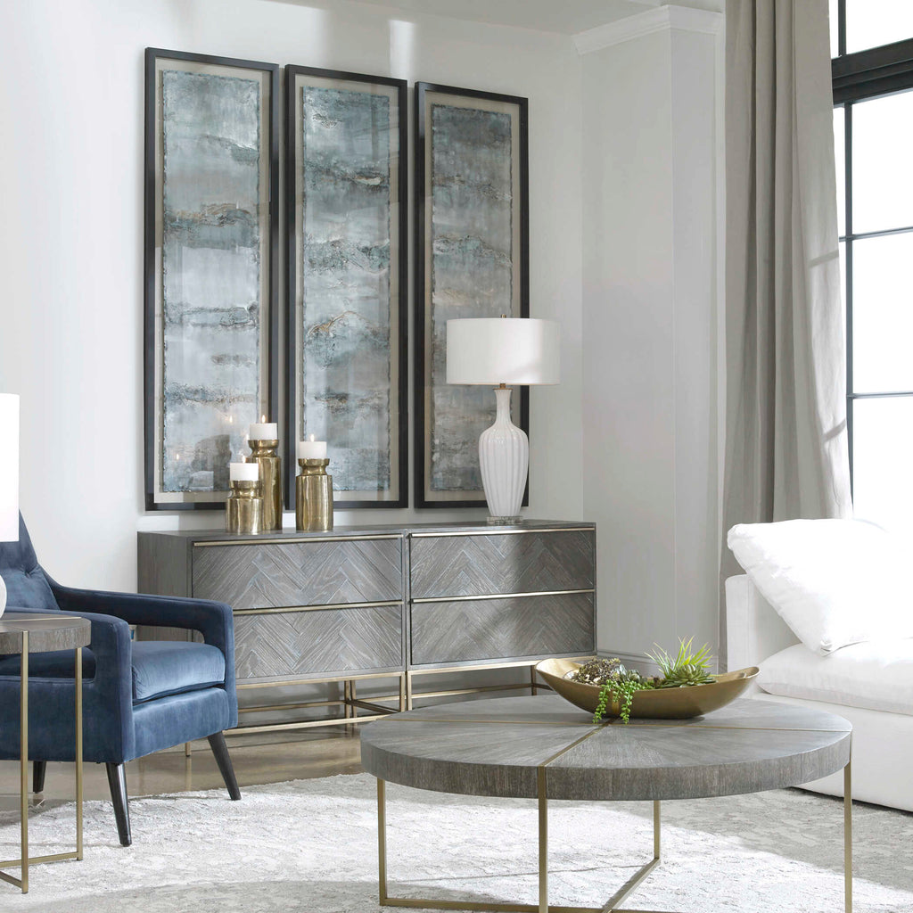 Ocean Swell Painted Metal Art Set/3 3 Cartons