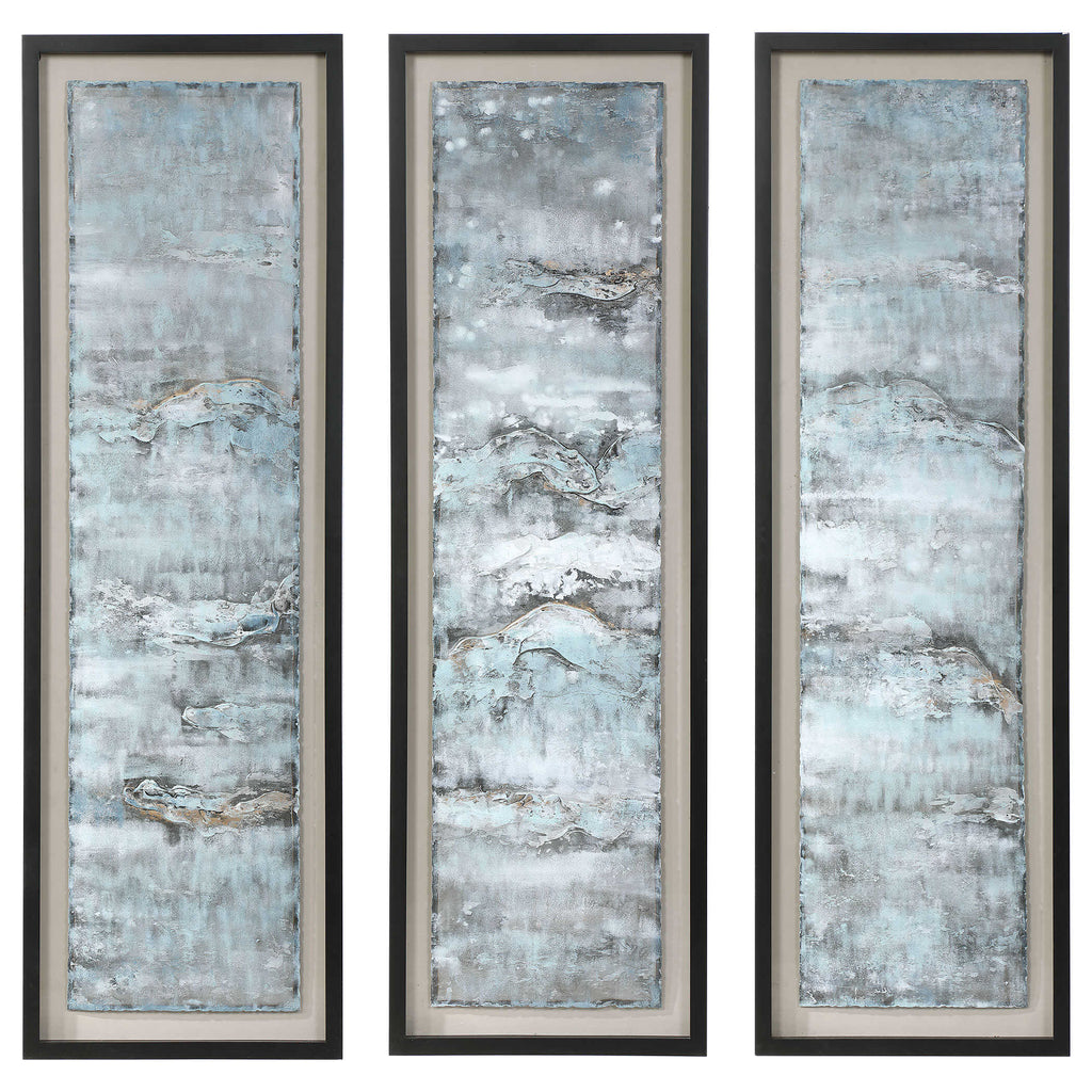 Ocean Swell Painted Metal Art Set/3 3 Cartons