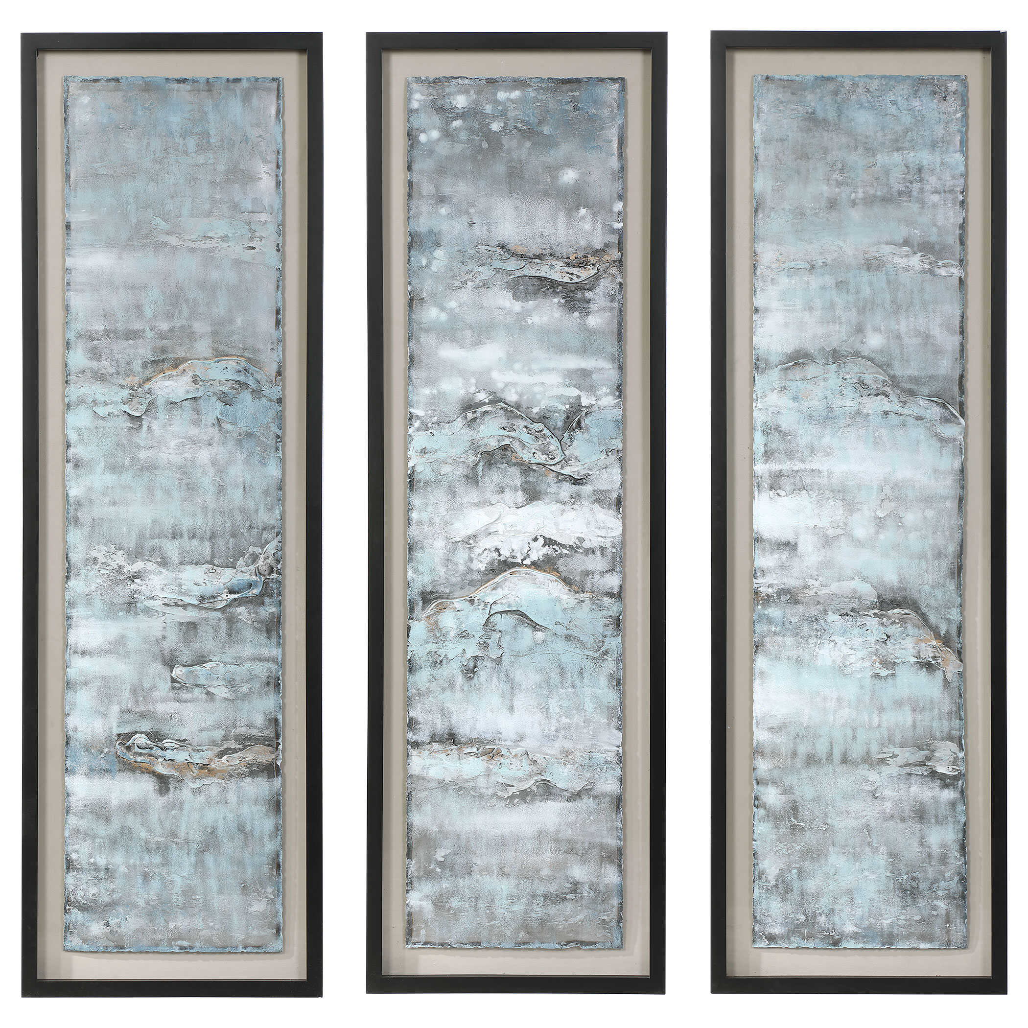 Ocean Swell Painted Metal Art Set/3 3 Cartons