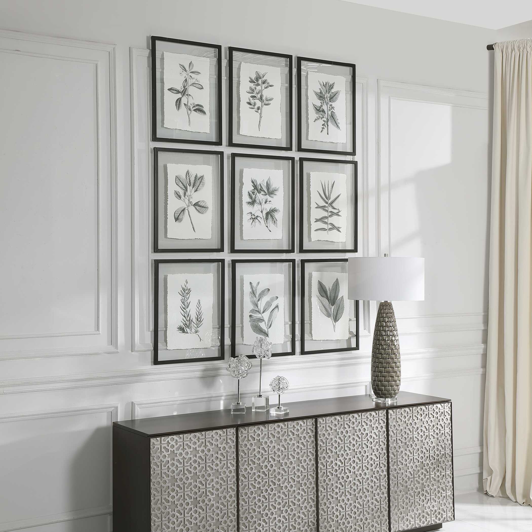 Farmhouse Florals Framed Prints Set/9