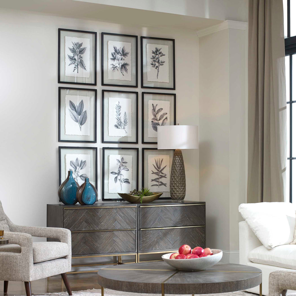 Farmhouse Florals Framed Prints Set/9