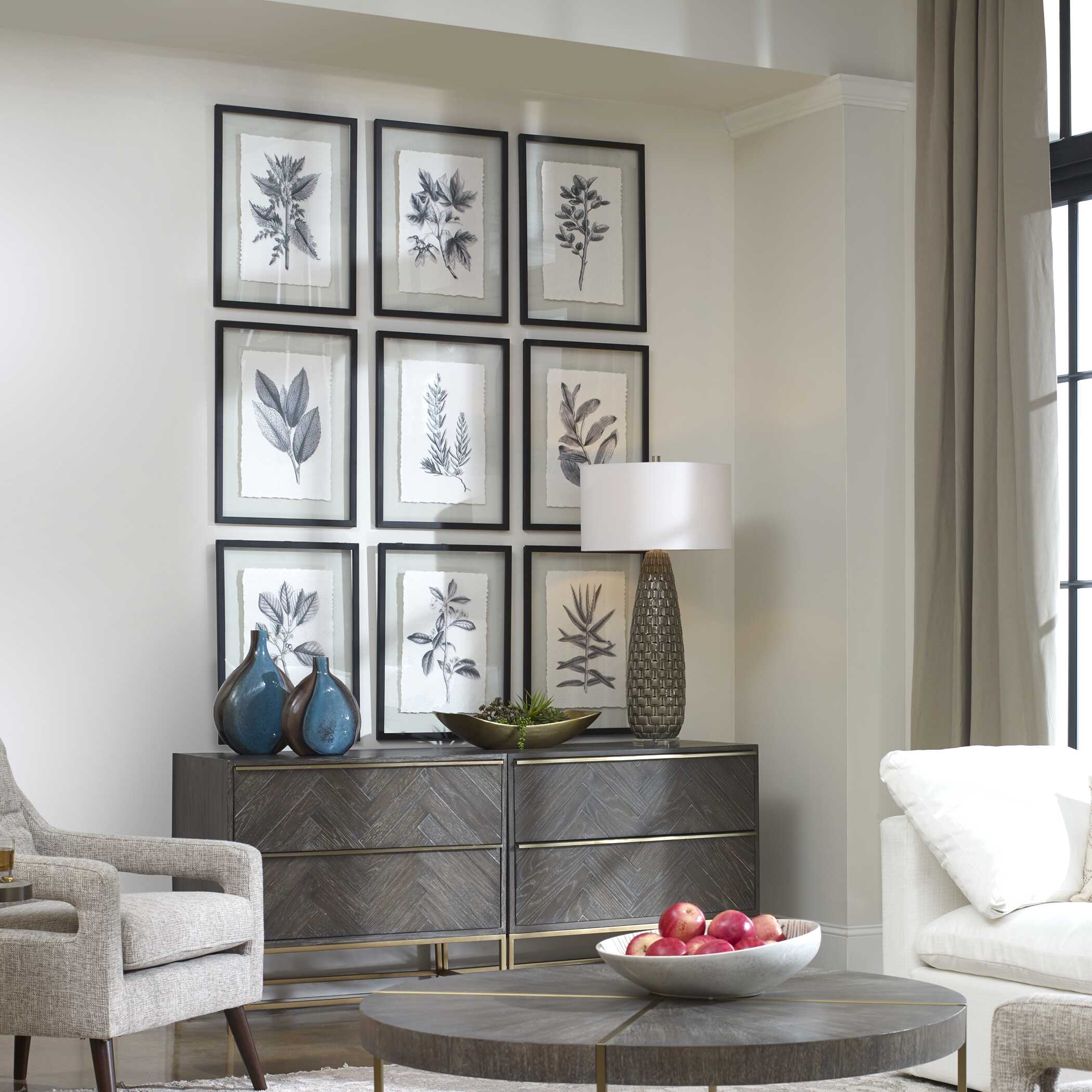 Farmhouse Florals Framed Prints Set/9