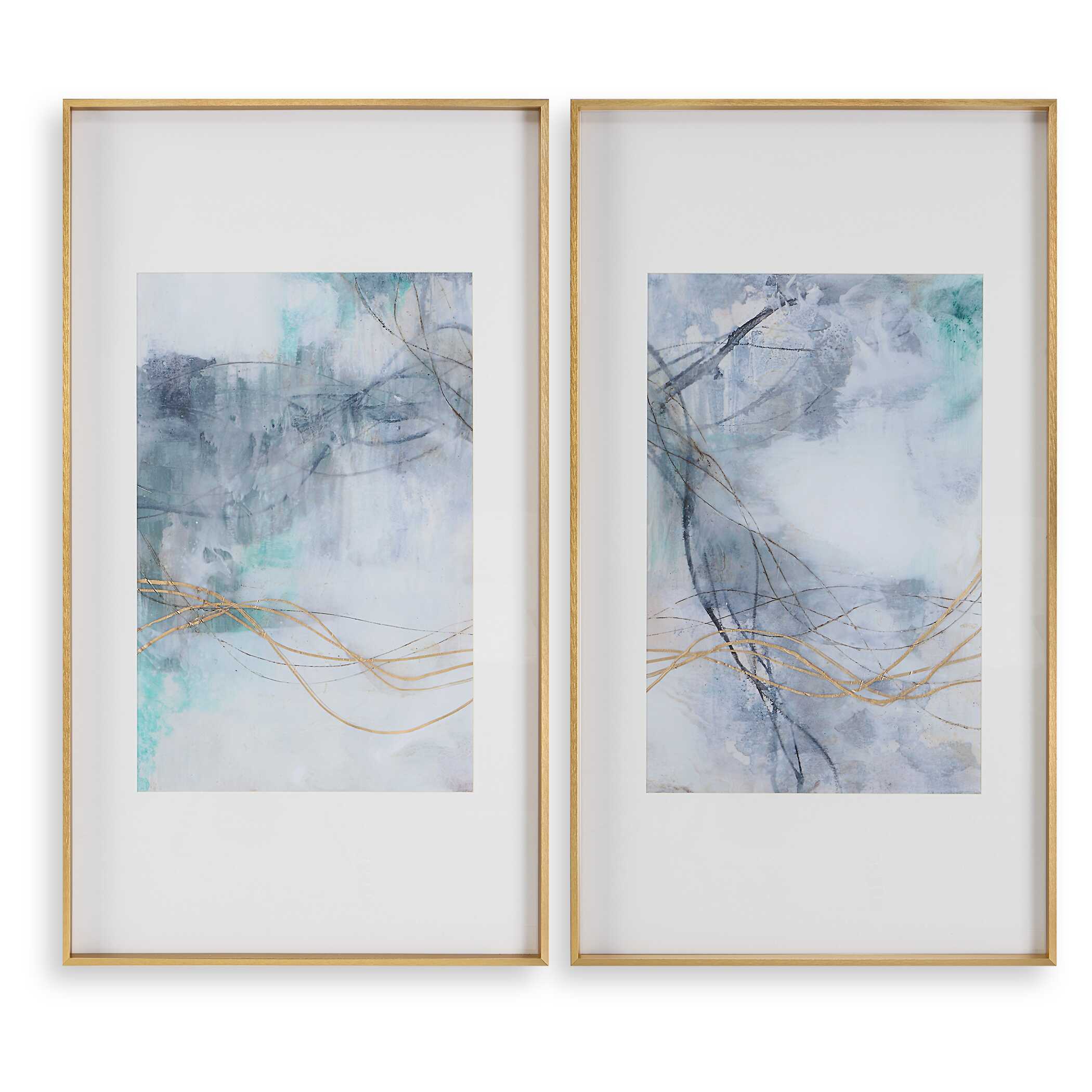 Undulating Oro Abstract Prints Set/2