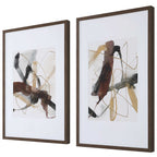 Burgundy Interjection Abstract Prints Set/2