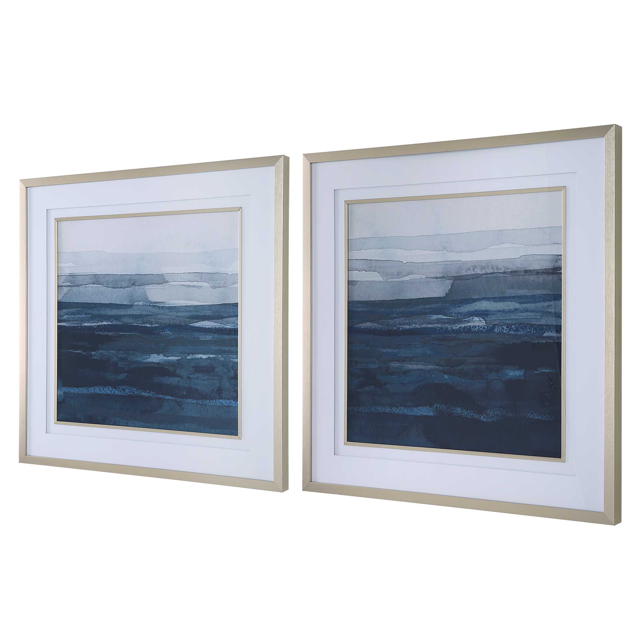 Rising Blue Abstract Framed Prints Set/2