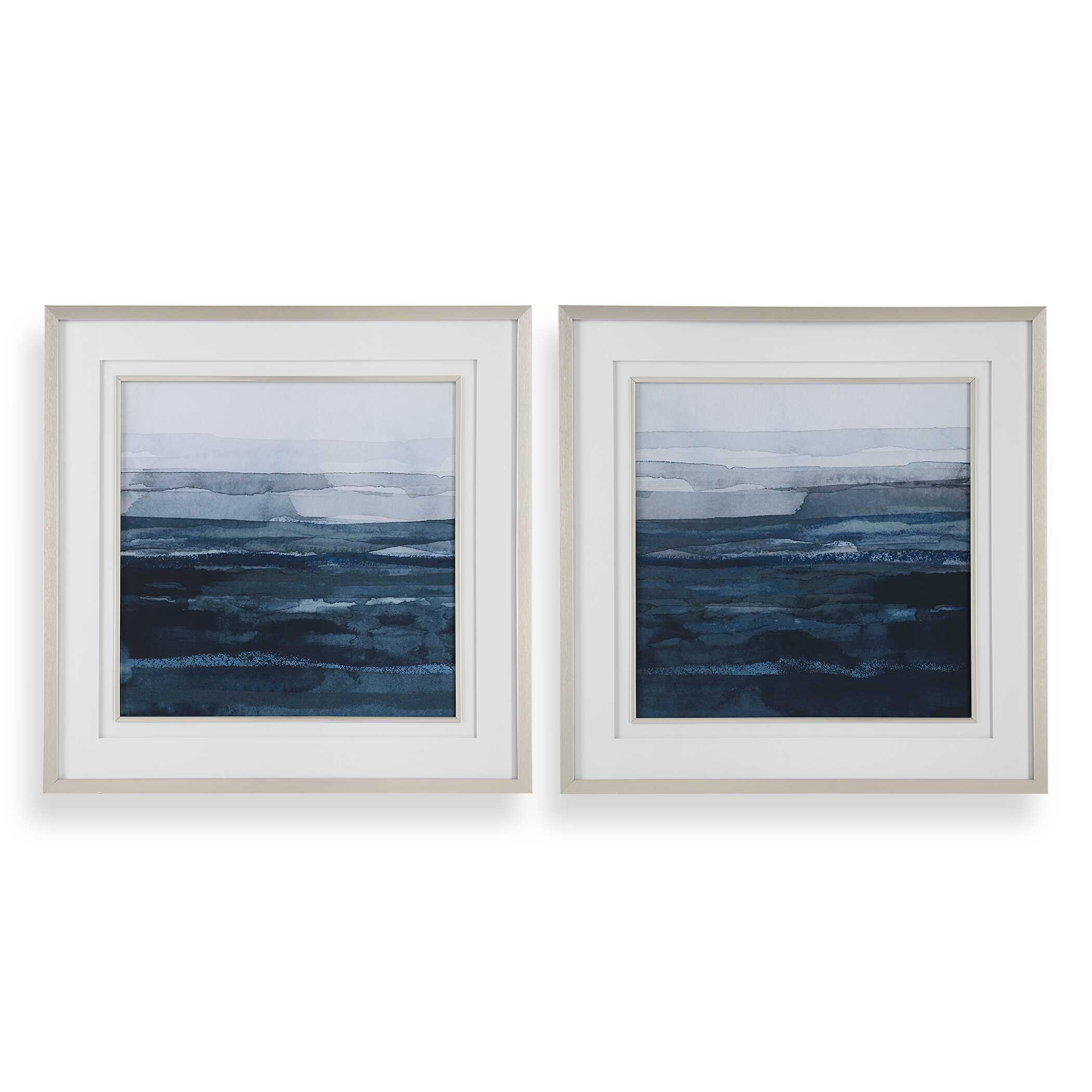 Rising Blue Abstract Framed Prints Set/2