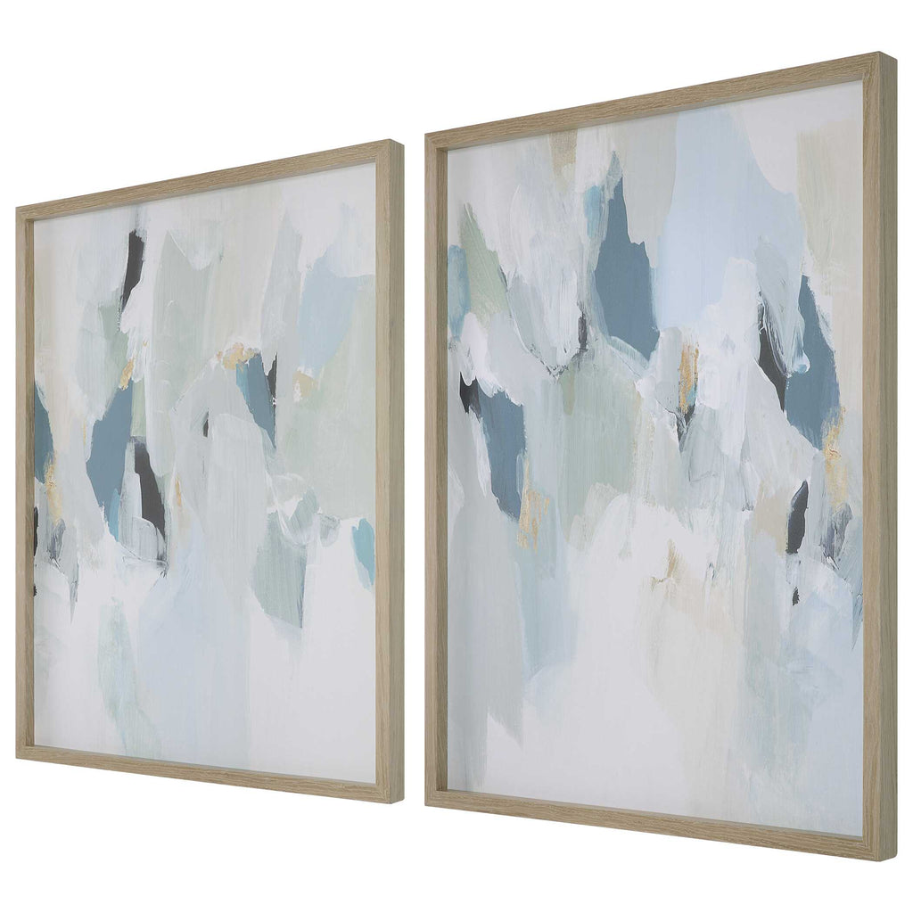 Seabreeze Abstract Framed Canvas Prints Set/2