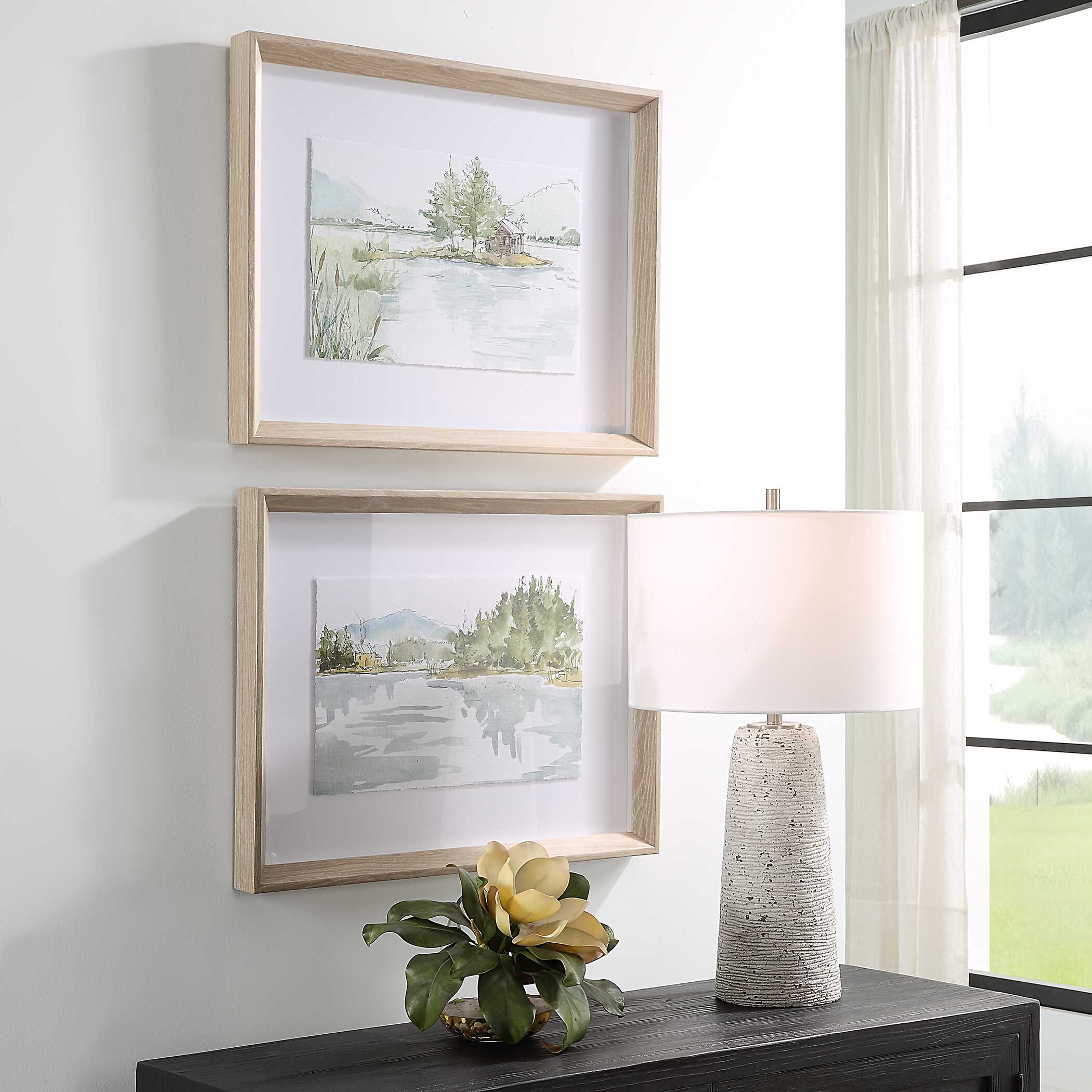 Serene Lake Framed Prints Set/2