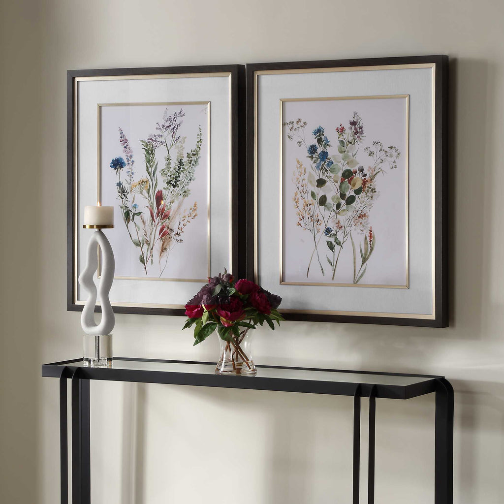 Delicate Flowers Framed Prints Set/2