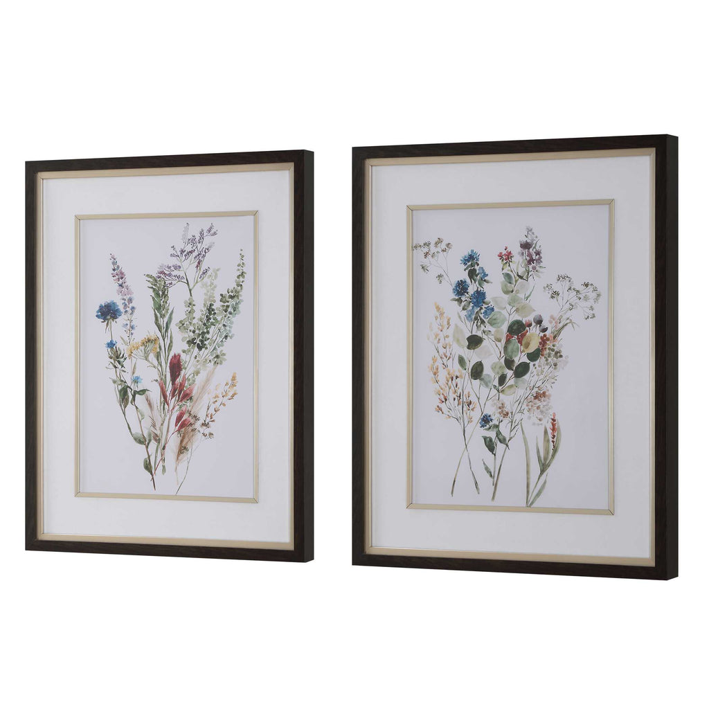 Delicate Flowers Framed Prints Set/2