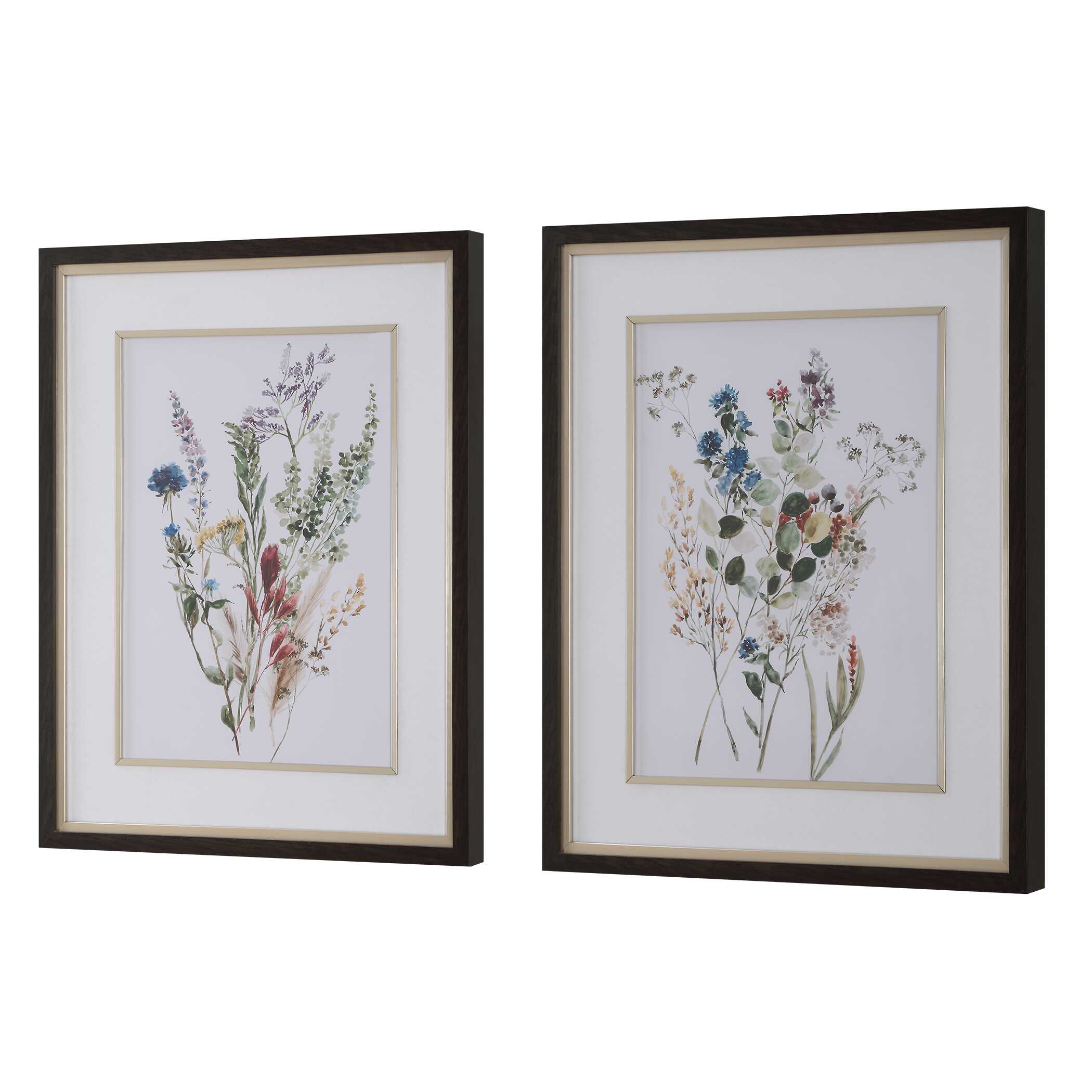 Delicate Flowers Framed Prints Set/2