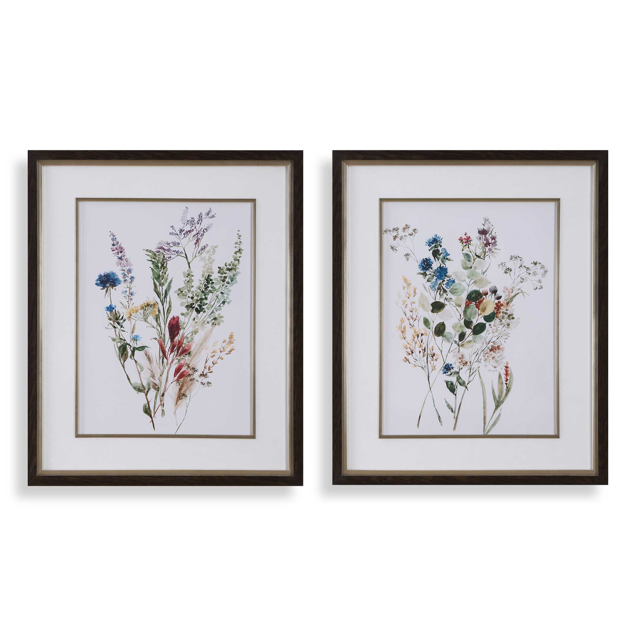 Delicate Flowers Framed Prints Set/2