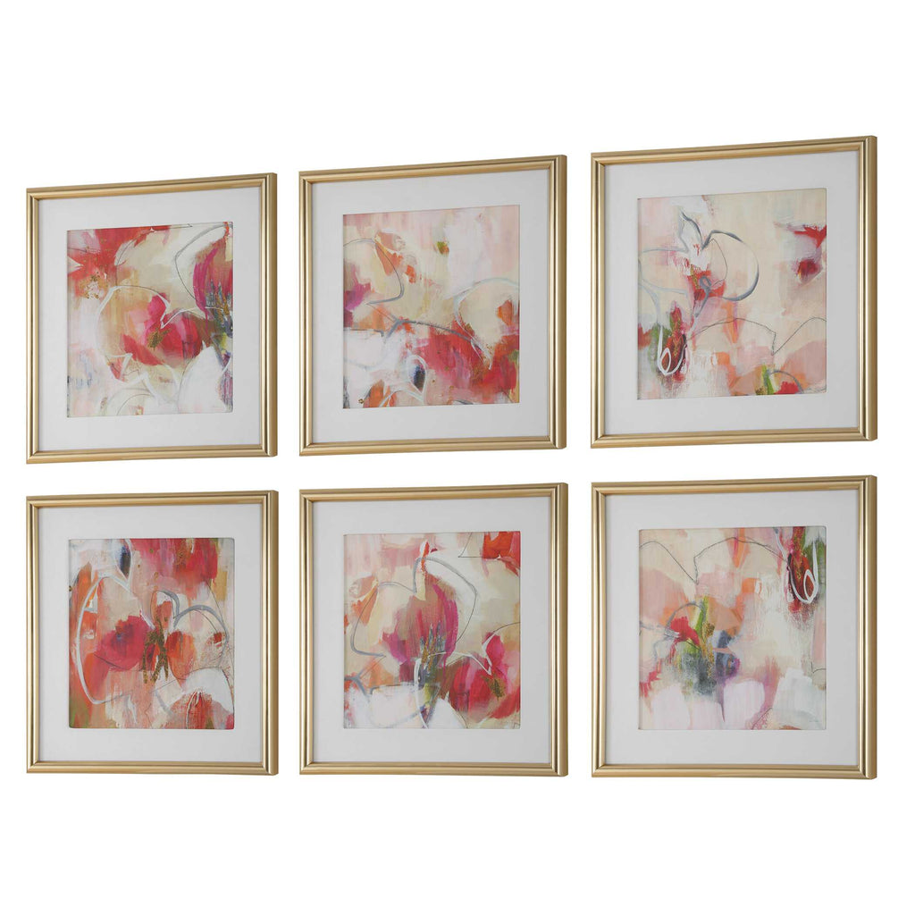Fresh Start Red Abstract Prints Set/6