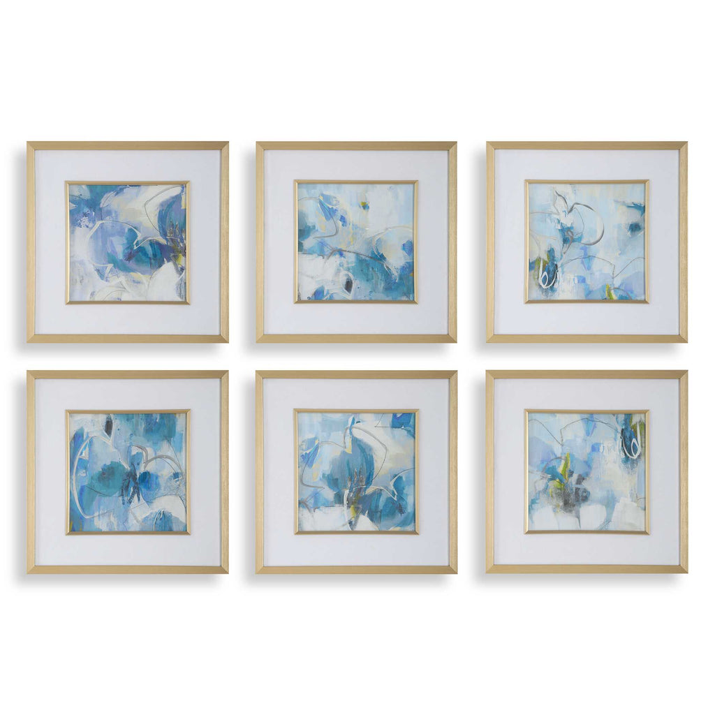 Fresh Start Blue Abstract Prints Set/6