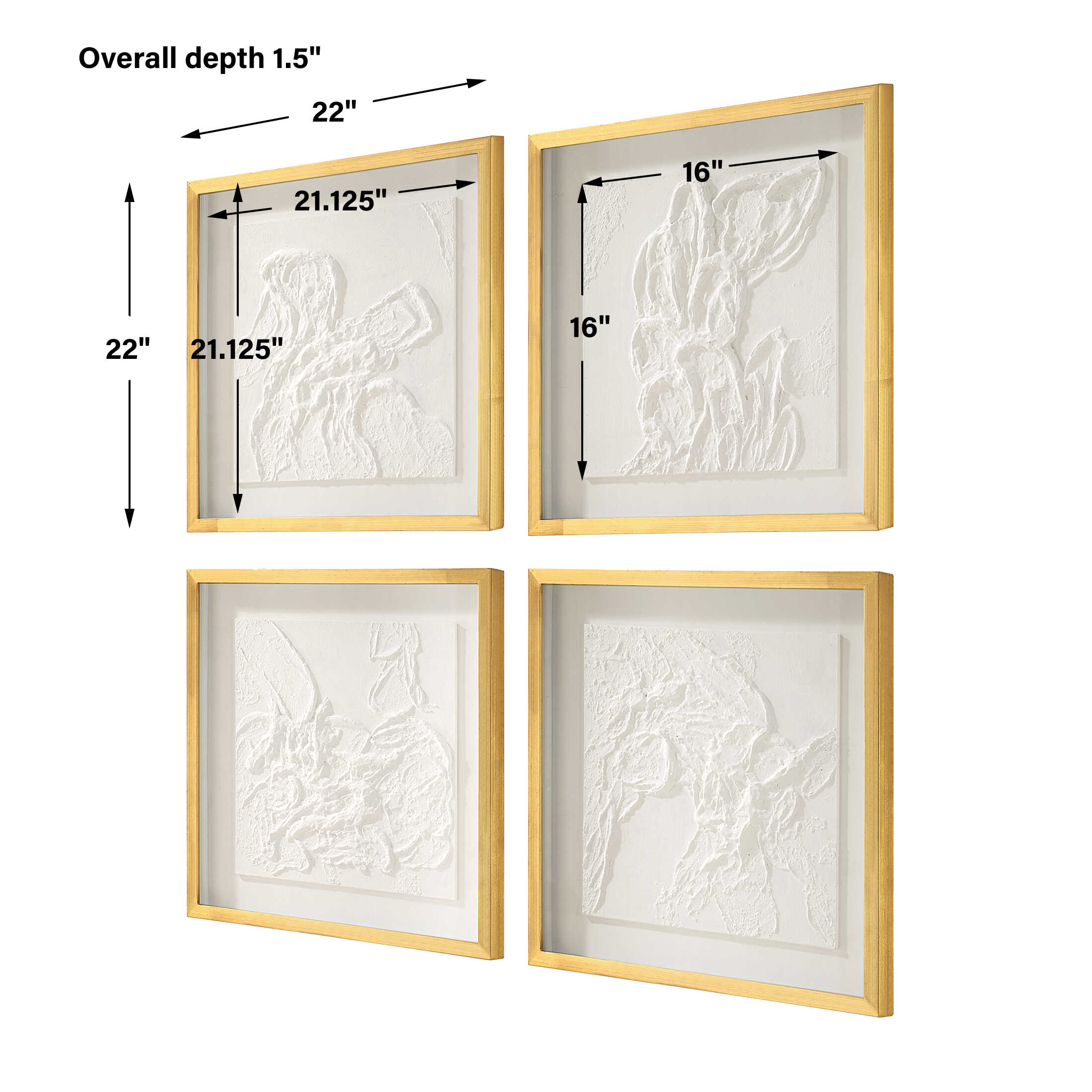 Fourfold Framed Prints Set/4