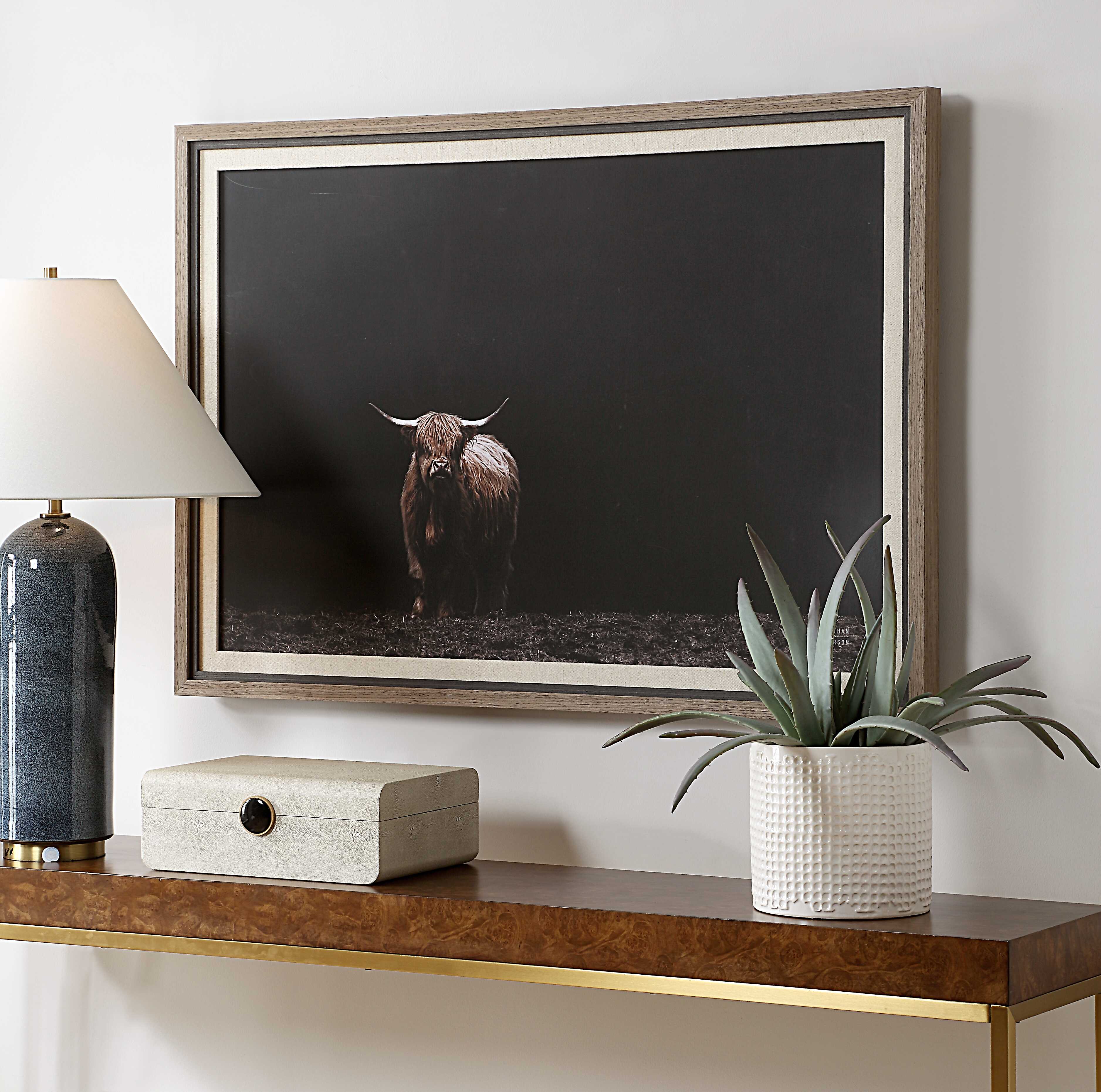 King Of The Hill Framed Bovine Print