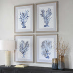 Shibori Coral Framed Prints Set/4