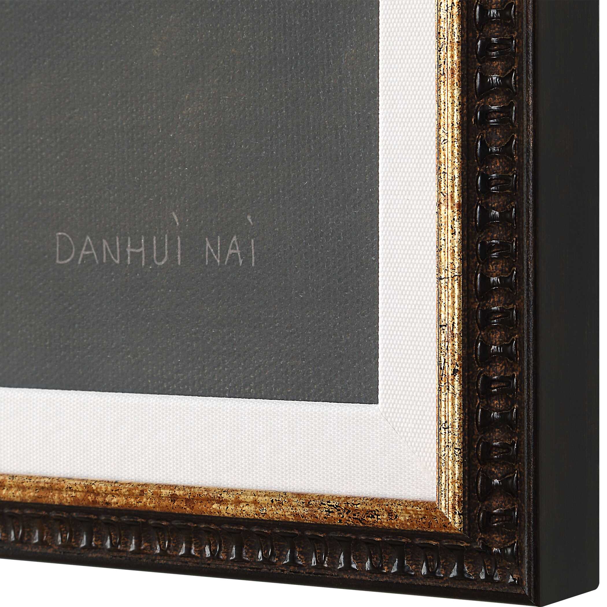 Florals On Black Framed Prints Set/4