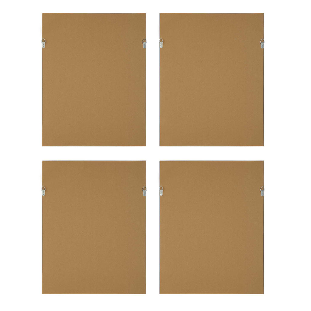 Florals On Black Framed Prints Set/4