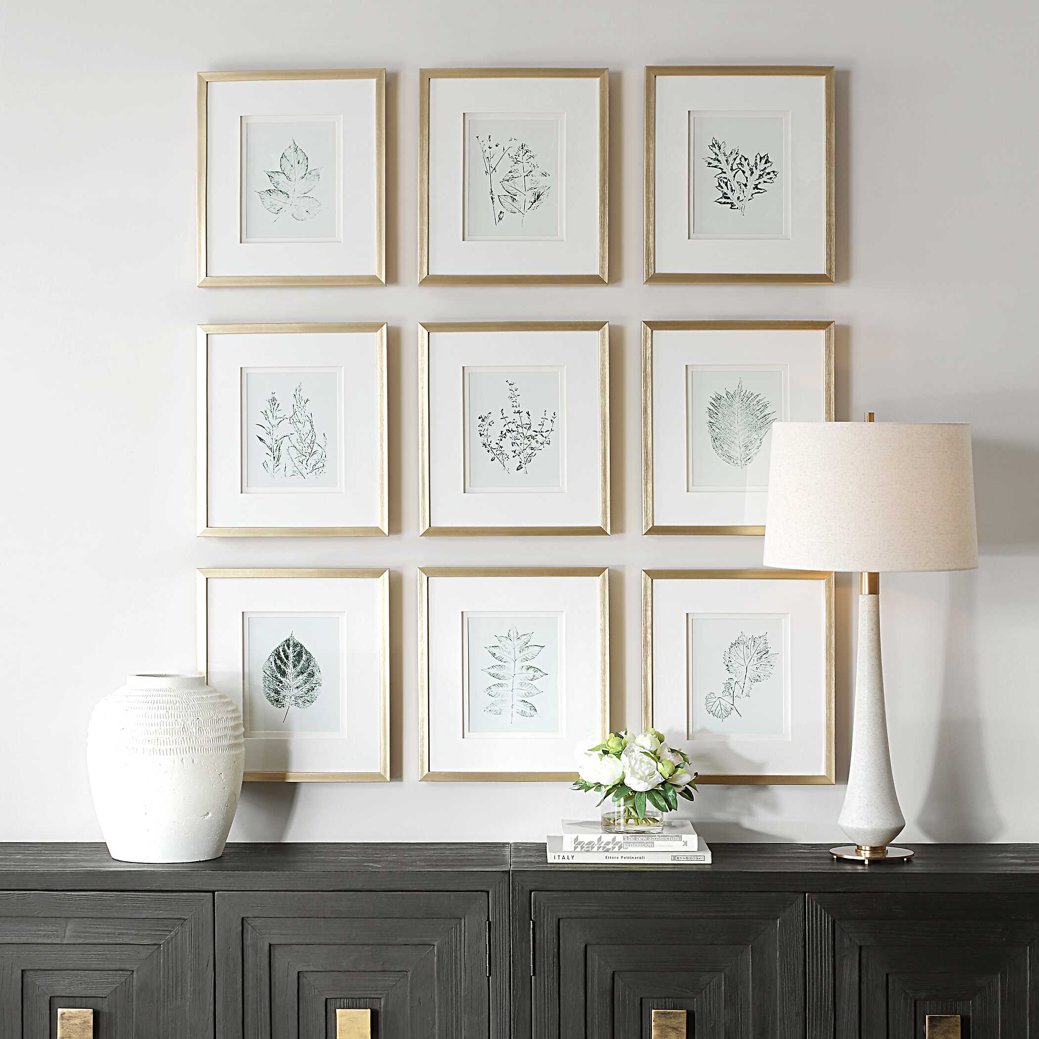 Nature's Script Framed Botanical Prints Set/9