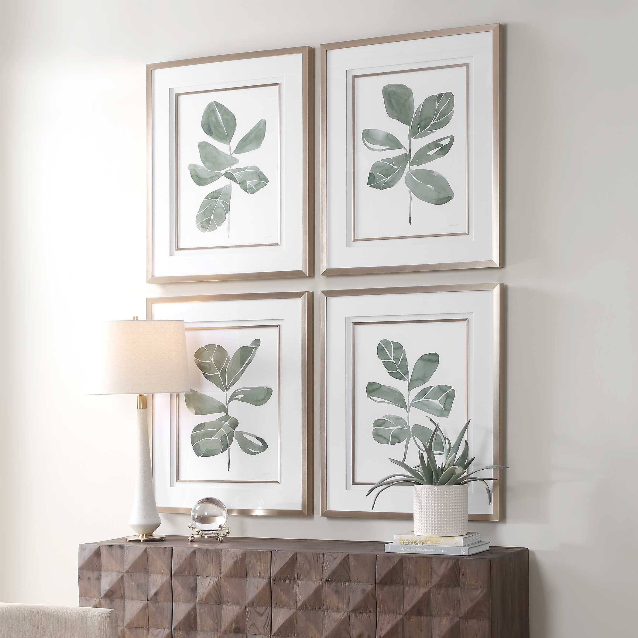 Fiddle Head Leaf Botanical Prints Set/4