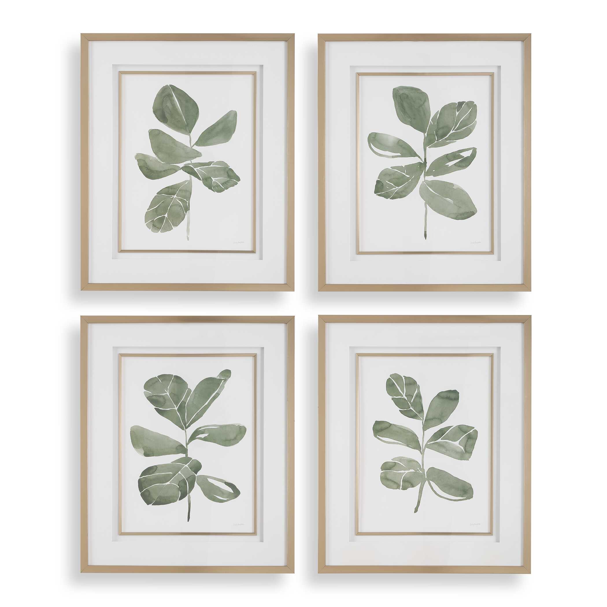 Fiddle Head Leaf Botanical Prints Set/4