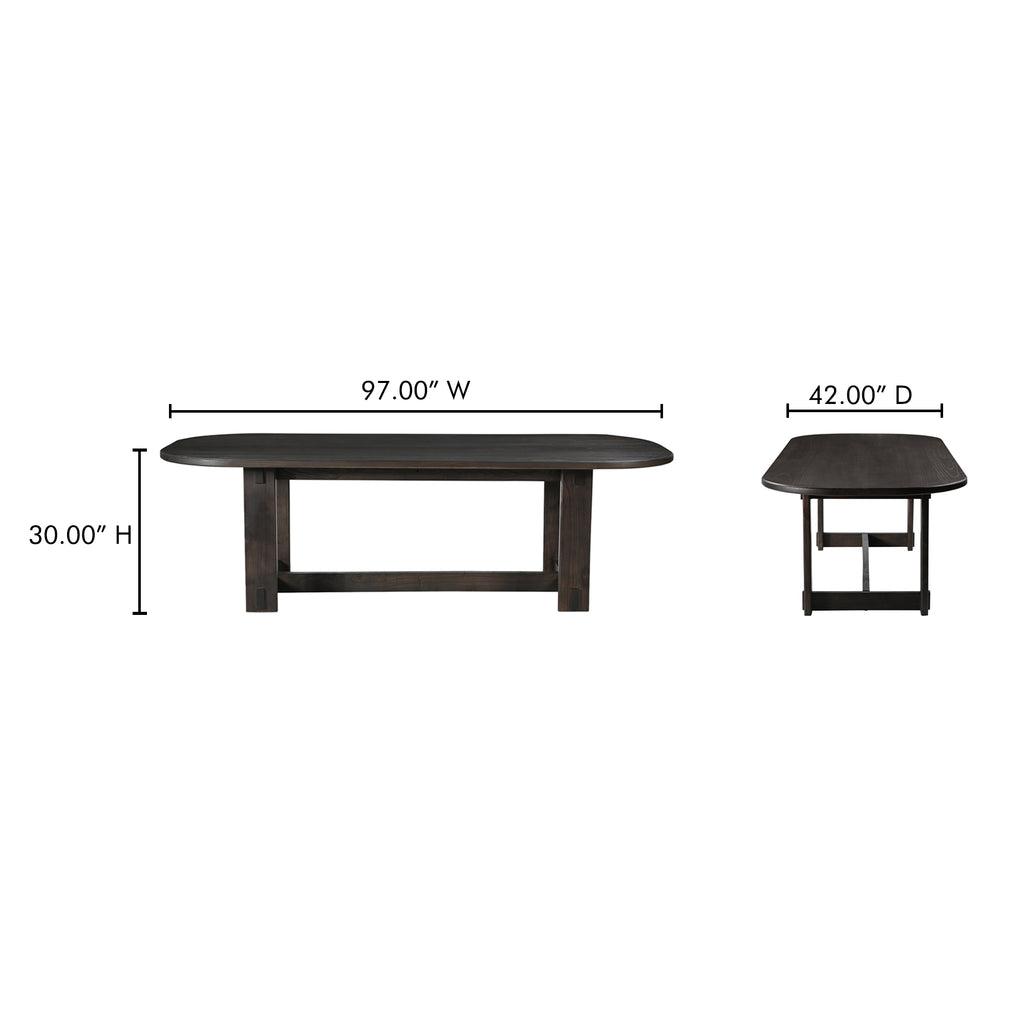 Glenn Oval Dining Table Dark Brown