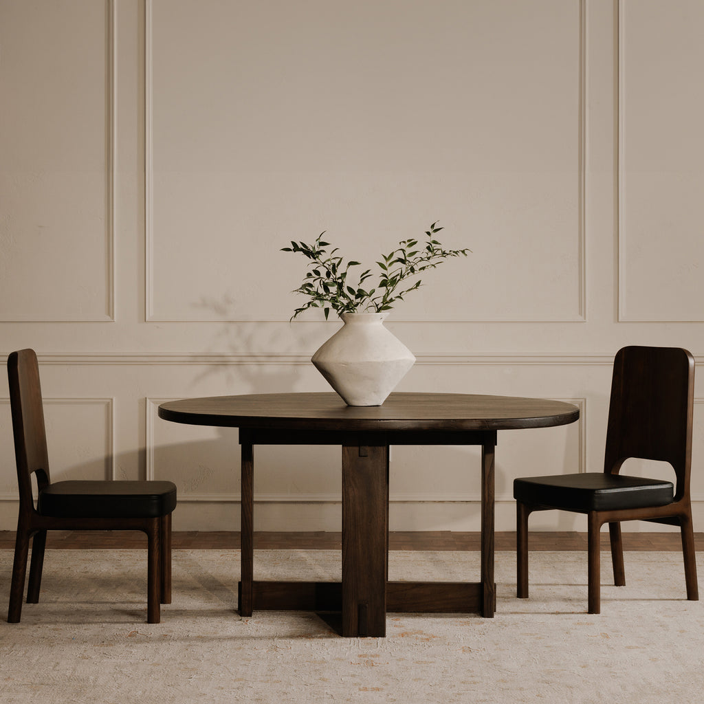 Glenn Round Dining Table Dark Brown