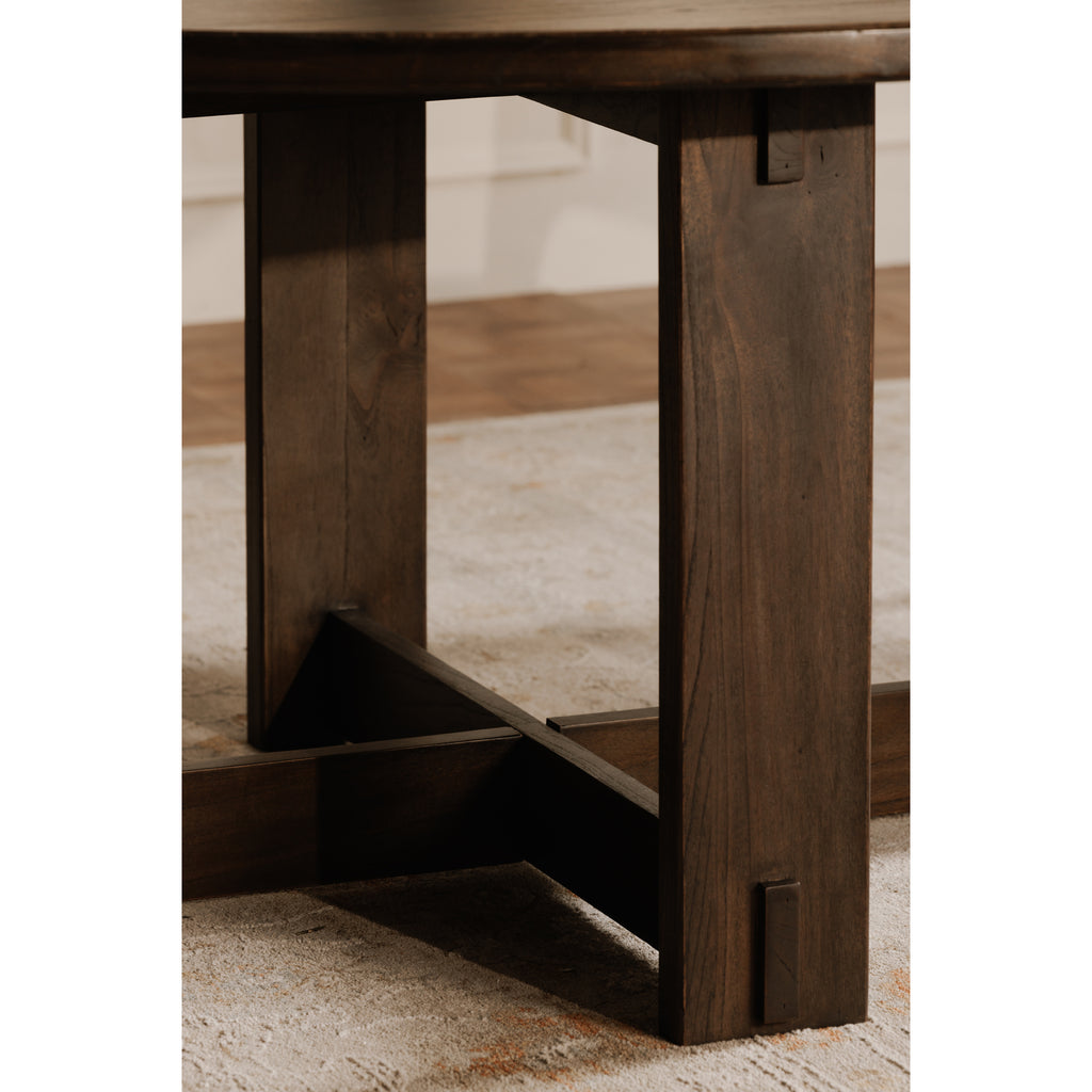 Glenn Round Dining Table Dark Brown