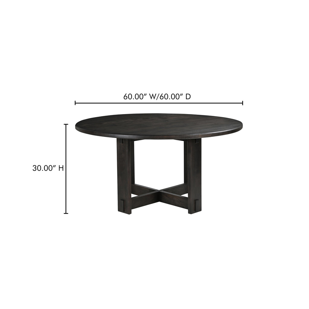 Glenn Round Dining Table Dark Brown