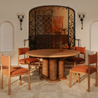 Treccia Round Dining Table Oak