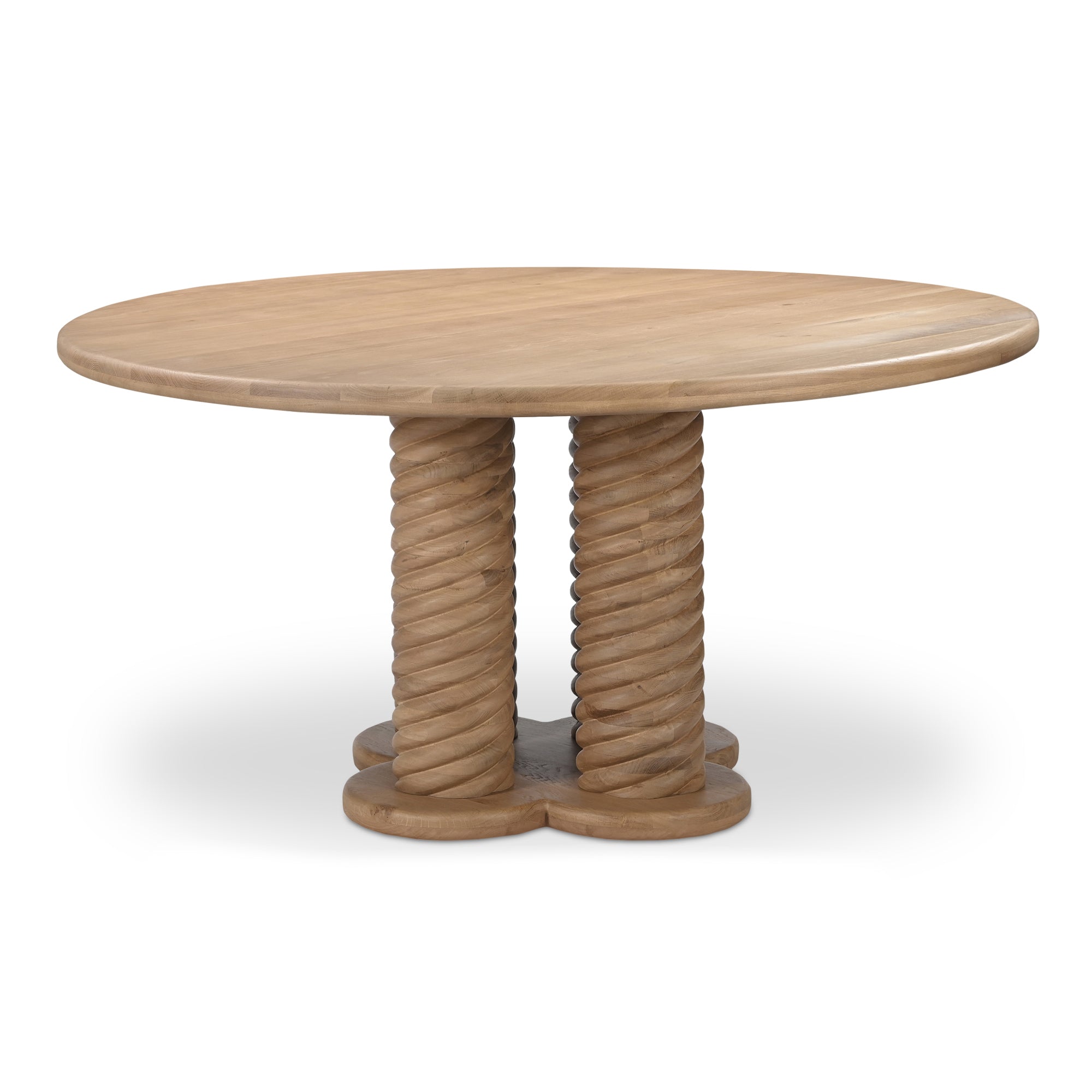 Treccia Round Dining Table Oak