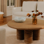 Treccia Round Coffee Table Oak
