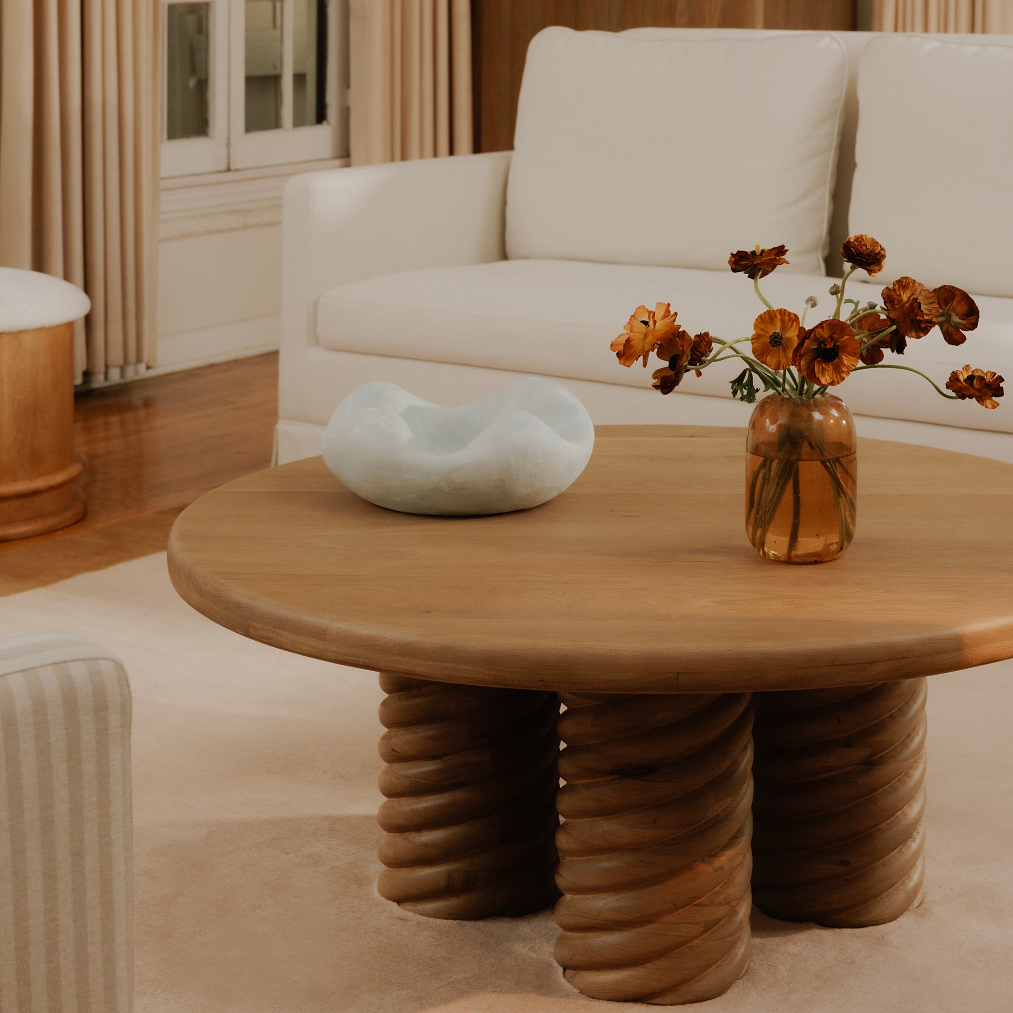 Treccia Round Coffee Table Oak