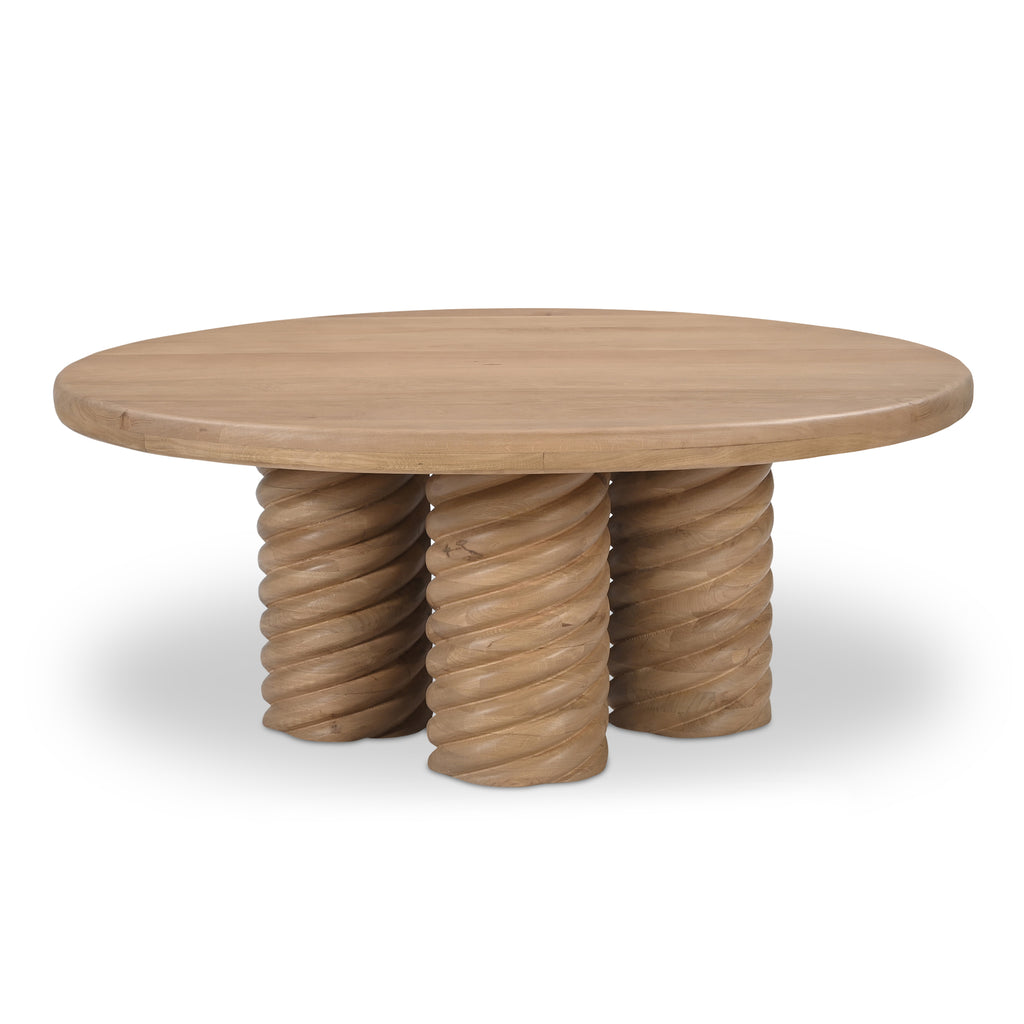 Treccia Round Coffee Table Oak