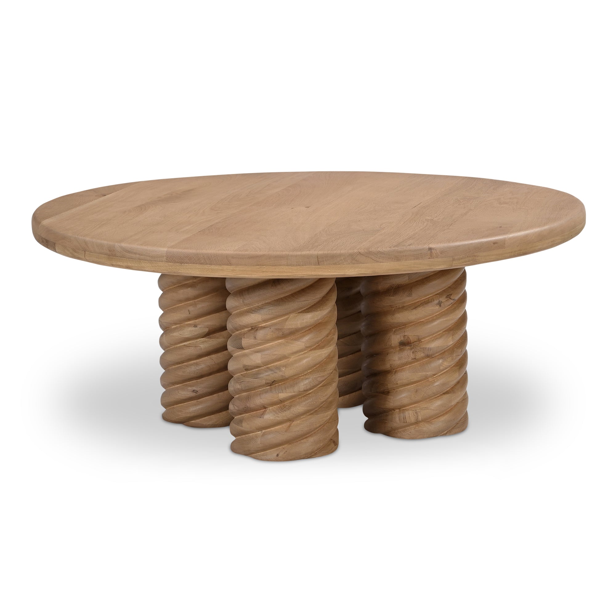 Treccia Round Coffee Table Oak