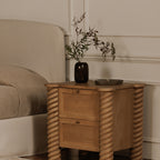 Treccia 2 Drawer Nightstand Oak