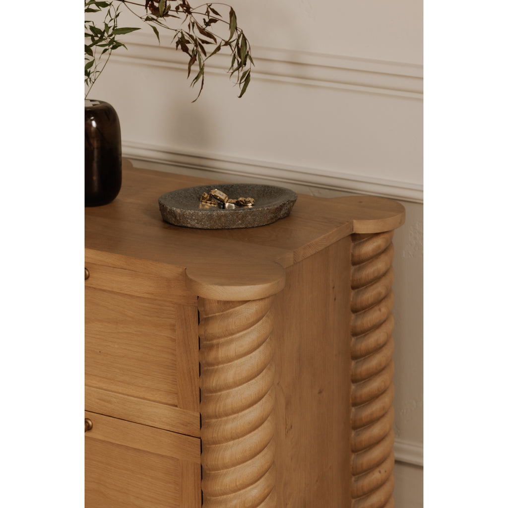 Treccia 2 Drawer Nightstand Oak